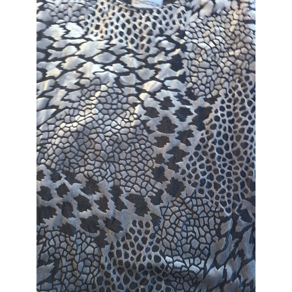 Chicos Womens Size 1 Leopard Print Sheer Tank Top Silver Black Medium - Picture 5 of 16